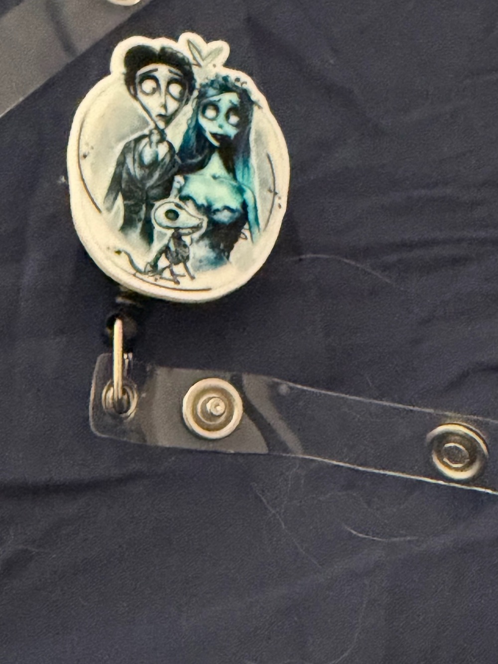 Blue Gothic Couple Badge Reel -